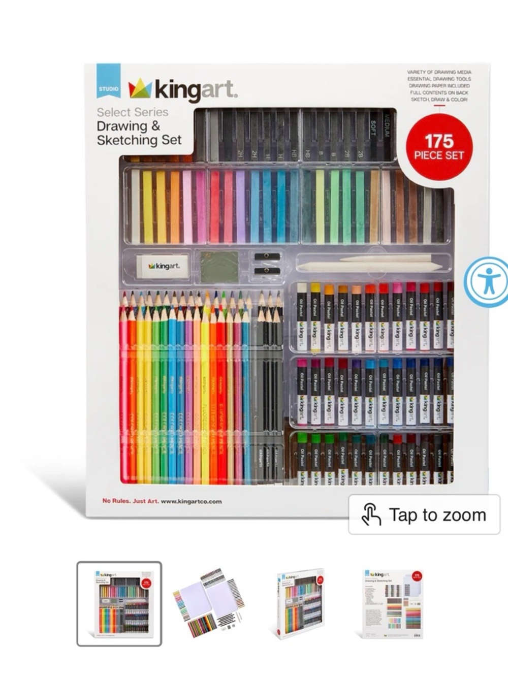 kingart Drawing & Sketching Set - Multicolor 175-Piece